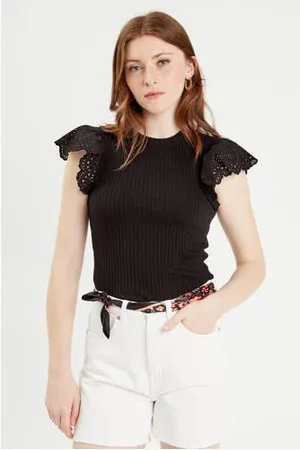 Cache Cache Ribgebreide top