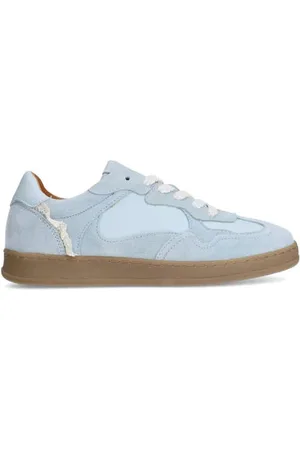 Manfield Suède sneakers lichtblauw