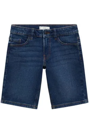 MANGO Denim short dark blue denim