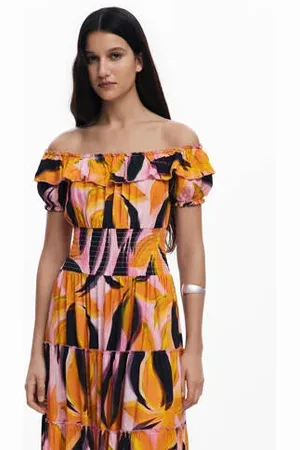 Desigual Midi jurk oranje