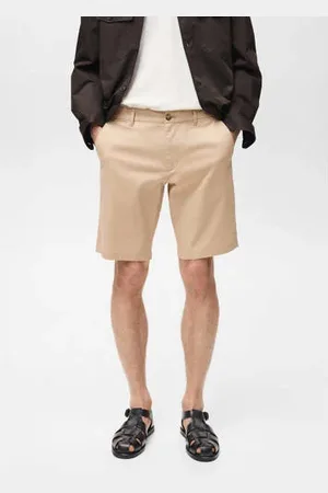 MANGO Straight chino short beige