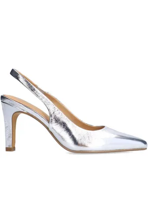 Manfield Leren slingback pumps