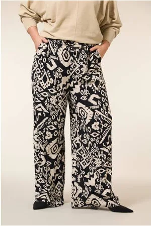 Miss Etam Wide leg high waist broek zwart