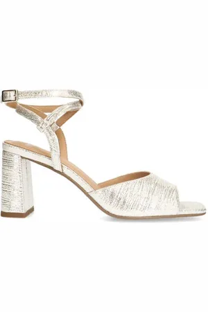Manfield Leren sandalettes
