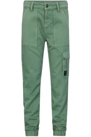 Retour Straight casual broek groen