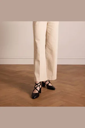 No Stress Leren pumps met bandjes