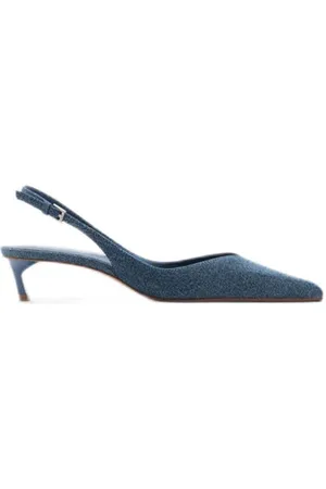 MANGO Denim slingback pumps