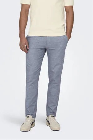 Only & Sons Tapered chino grijsblauw