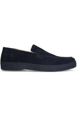 Manfield Suède loafers donkerblauw