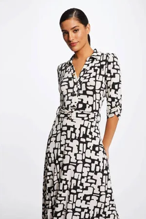 Morgan Maxi jurk met all over print en ceintuur