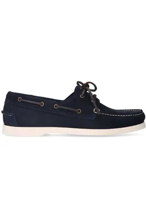Manfield Suède bootschoenen donkerblauw