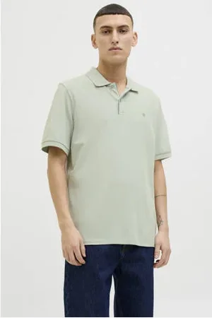 JACK & JONES PREMIUM regular polo grijsgroen