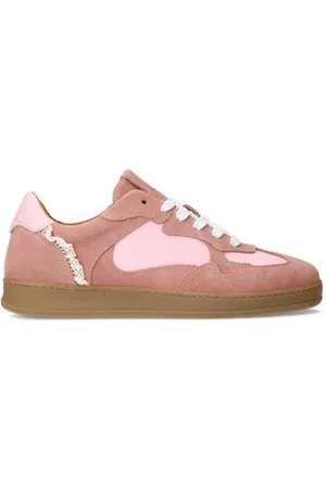 Manfield Leren sneakers roze