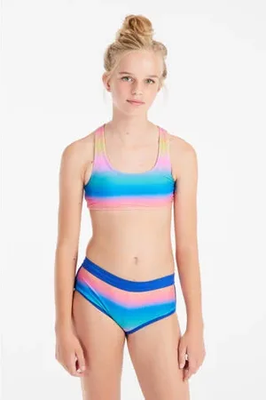 Protest Crop bikini PRTMONICA JR blauw/roze/geel