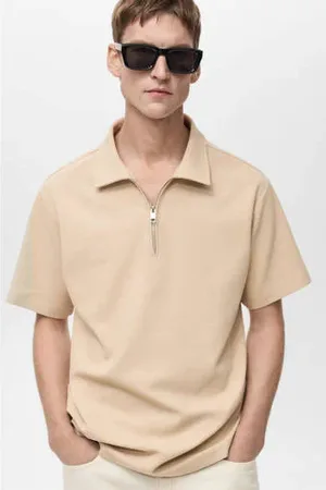 MANGO Regular polo beige