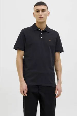 JACK & JONES ESSENTIALS slim polo zwart