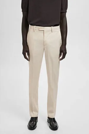 MANGO Super slim pantalon ecru
