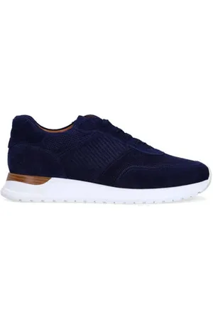 Manfield Suède sneakers donkerblauw