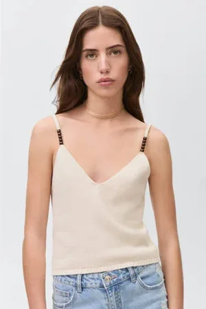 MANGO Cropped top fijn gebreid