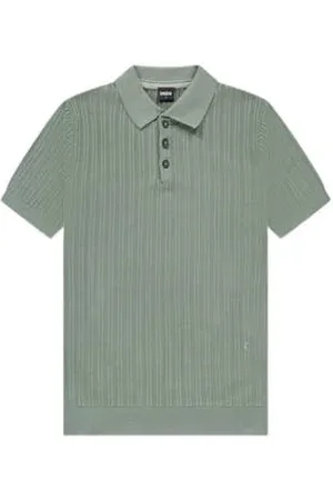 Kultivate Slim polo gebreid groen