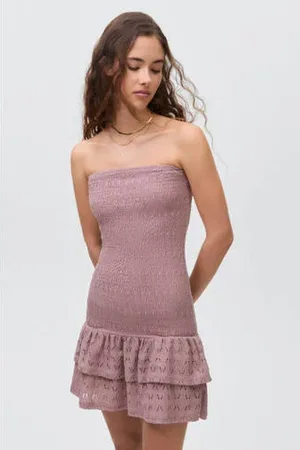 MANGO Korte jurk broderie