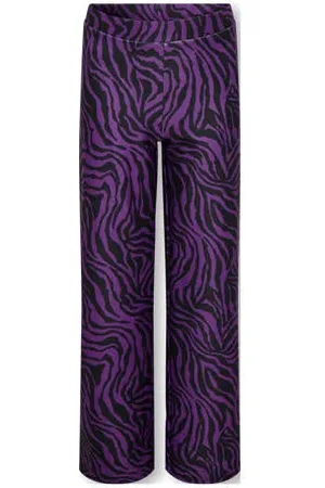 ONLY KIDS GIRL wide leg casual broek paars
