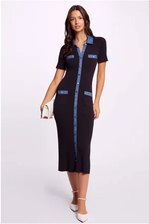 Morgan Ribgebreide bodycon jurk