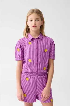 SHOEBY Blouse paars met pailletten