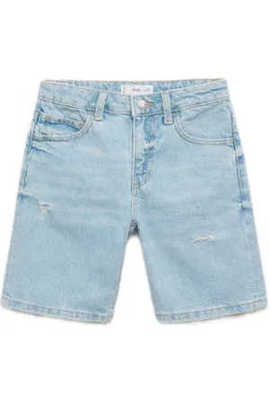 MANGO Denim short light blue denim