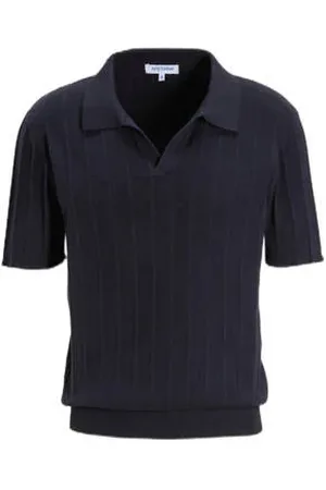Anytime Polo met ingebreid patroon marine