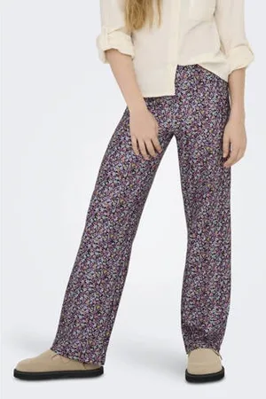 ONLY KIDS GIRL wide leg casual broek paars