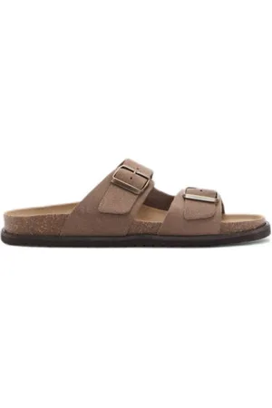 MANGO Leren slippers