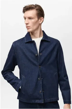 MANGO Spijkerjas donkerblauw