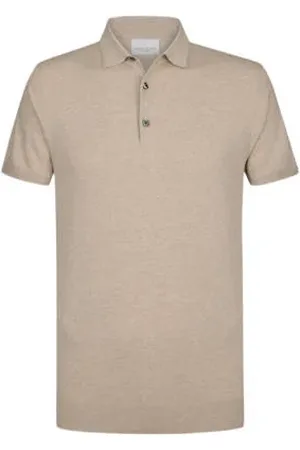 Profuomo Regular polo gebreid beige