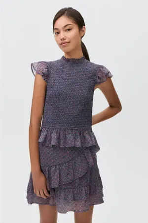 MANGO Korte rok donkerblauw