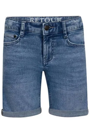 Retour Straight denim short light blue denim