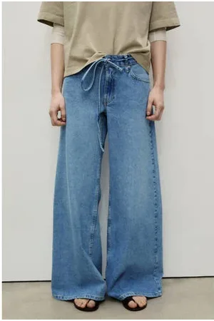 MANGO Low waist wide leg jeans