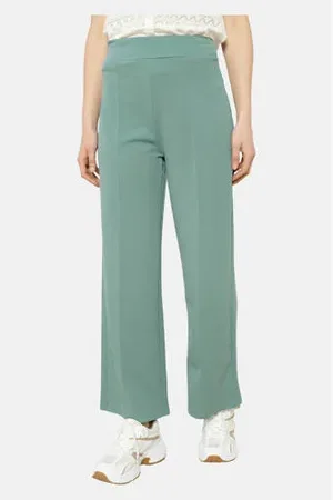 LolaLiza Wide leg high waist casual broek mintgroen