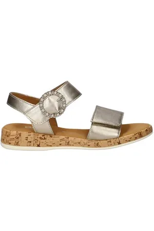 Gabor Comfort leren sandalen champagne