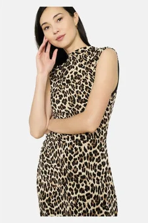 LolaLiza Midi jurk beige