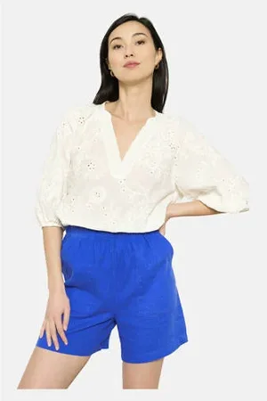 LolaLiza Wide leg high waist casual short broderie