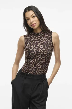 VILA Mouwloze top beige