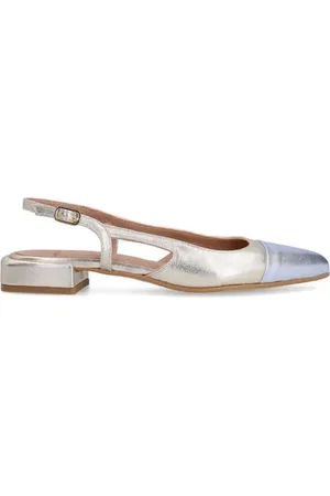 Manfield Leren slingback loafers
