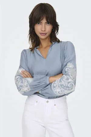 ONLY Blousetop lichtblauw