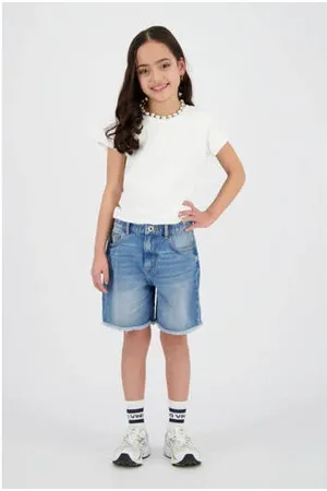 Vingino Relaxed denim short medium blue denim