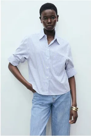 MANGO Blouse blauw