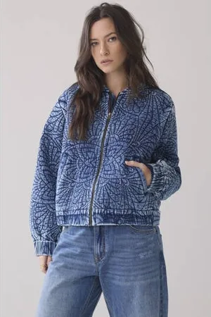 Summum Woman Jasje broderie medium blue denim