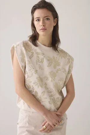 Summum Woman Sweater beige met pailletten