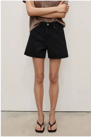 MANGO Denim straight regular waist denim short