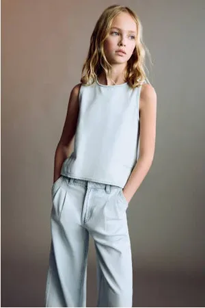 MANGO Denim mouwloze top